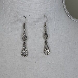 Silver Tone Tear Drop Earrings